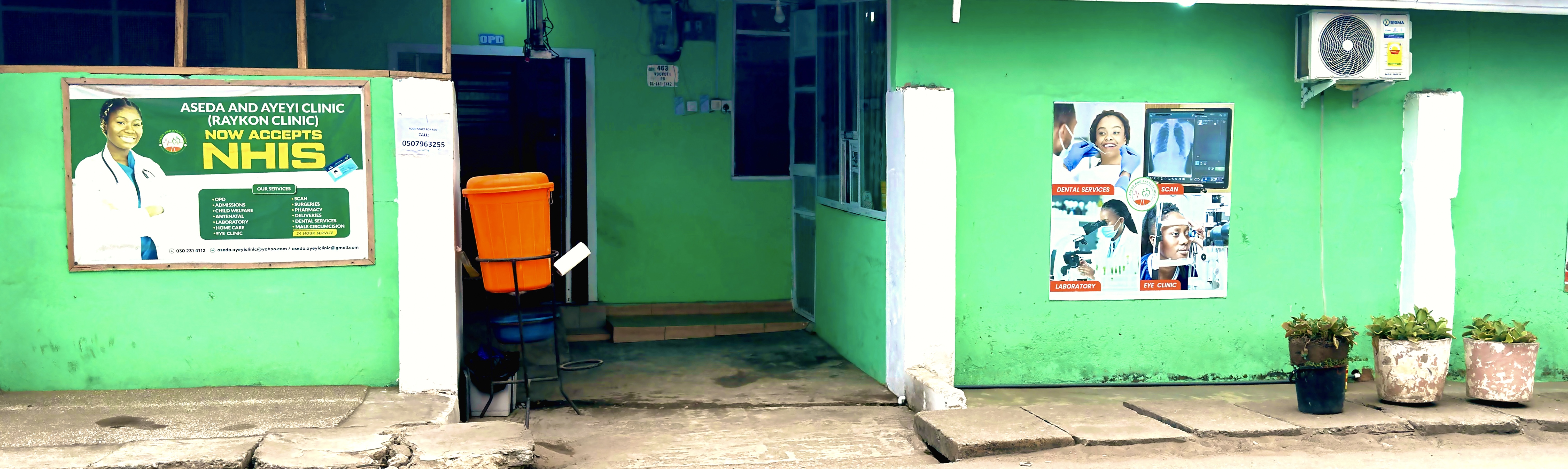 Aseda and Ayeyi Clinic building exterior